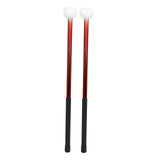 Maxbell 2Pcs Felt Head Timpani Sticks Alloy for Music Education Lotus Drum Hand Drum red