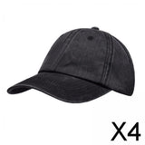 Maxbell 4xWomen Backless Ponytail Hat Baseball Cap High Messy Bun Caps Black