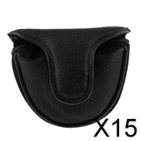 15xSoft Comfortable PU Golf Mallet Head Cover Club Protector Putter Cover Black