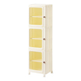 Maxbell Storage Cabinet Kitchen Cabinet Folding Storage Box for Home Bedroom Bedside 3 Tier with Wheels
