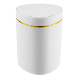 Maxbell Desktop Small Trash Can with Lid Compact Waste Basket for Dorm Bedroom Table White