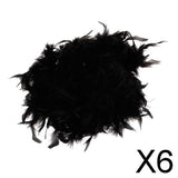 Maxbell 6xBlack Feather Boa Fluffy Craft Decoration 6.6 Feet Long