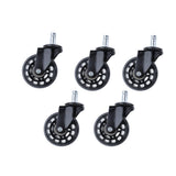 Maxbell 5 Pcs 2.5'' Swivel Caster PU Wheels For Hardwood Floor Universal Replacement