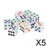 Maxbell 5x10Pcs Acrylic Dices Dice Game Spot Dice for Bar Party Game