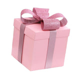 Maxbell Gift Box Holiday Ornament 7.87x7.87x7.87inch for Party Thanksgiving Birthday Pink