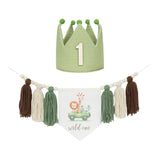 Maxbell Crown Hat Home Decoration Birthday Accessories Photo Props High Chair Banner With Number Hat