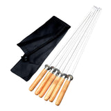 Maxbell 6 Pieces Stainless Steel Flat Skewers BBQ Skewers for Cooking Picnic Camping