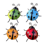 Maxbell 4Pcs Garden Ladybug Wall Ornaments Wall Sculptures for Backyard Garden Fence