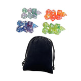 Maxbell 28Pcs Polyhedral Dices Set with Drawstring Pouch for Constellation Party Bar