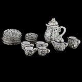 Maxbell Dollhouse Miniature Dining Ware Porcelain Tea Set 15pcs Daisy Pattern