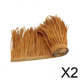 Maxbell 2xStraw Roof Thatch Simulation Durable Panel Palm Thatch Roll for Garden Patio C