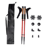 Maxbell 2Pcs Mountain Trekking Poles Telescopic Stick for Backpackers Hikers Walking Red