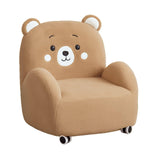 Maxbell 2in1 Kids Cartoon Sofa Bed, Soft Plush, Solid Wood, Safe & Space-Saving Brown Bear Roller