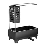 Maxbell Kitchen Sink Organizer Storage Essentials Black Counter with Auto Drain Tray