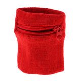 Maxbell Outdoor Sports Fitness Wristband Sweatband Wallet Zipper Pocket Red - Aladdin Shoppers