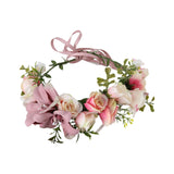 Maxbell Floral Crown Headpiece Garland Headbands for Vacation Wedding Festival Party Pink