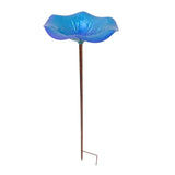 Maxbell Bird Baths for Outdoors Gifts Birdfeeder with Metal Stake for Kids Blue