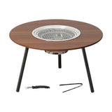 Maxbell Barbecue Grill Multifunctional Stable Cookware for Travel Backpacking Hiking wood 6 pieces