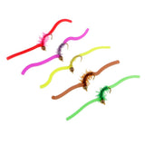 Maxbell 10pcs Squirmy Wormy Trout Worm Fly Assortment Fishing Flies
