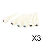 Maxbell 3x6pcs Cattle Bone Endpin with Bridge End Pin for Acoustic Guitar