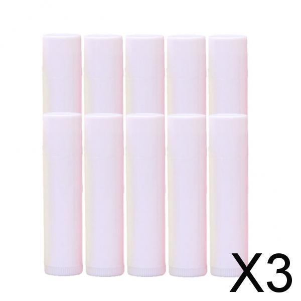 Maxbell 3x10x 5G Empty Lipstick Tubes Refillable Lip Gloss Balm Bottles Vials White