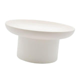 Maxbell 2x Round Stand Tray for Home Desktop Decor Large White +Small White