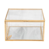 Maxbell Maxbell Geometric Square Covered Glass Organizer Clear Glass Jewelry Storage Box