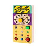 Maxbell Wooden Busy Board with LED Light Educational for Boys Girls Activities Gifts