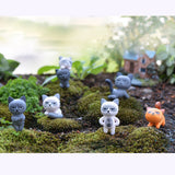 Generic 6PCS Miniature Resin Grumpy Angry Cat for Dollhouse Landscape Garden Ornament