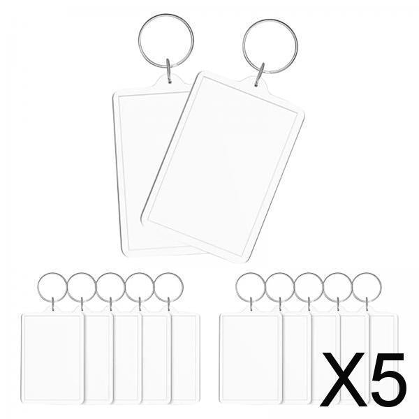 Maxbell 5x12x Photo Frame Keychains Clear Gifts with Split Ring Photo Holder Keychains