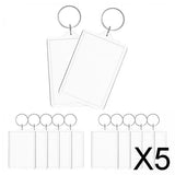 Maxbell 5x12x Photo Frame Keychains Clear Gifts with Split Ring Photo Holder Keychains