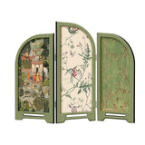 Maxbell Mini Folding Screen Classic 3 Panel Divider for Shelf Home Decor