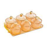 Maxbell Dried Fruit Snack Serving Plate Nut and Candy Serving Tray for Holiday Fruit 6 grid