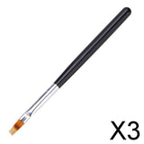 Maxbell 3xUV Gel Nail Brush Black Wood Handle Nylon Hair Ombre Brush Pro Nail Art Tool
