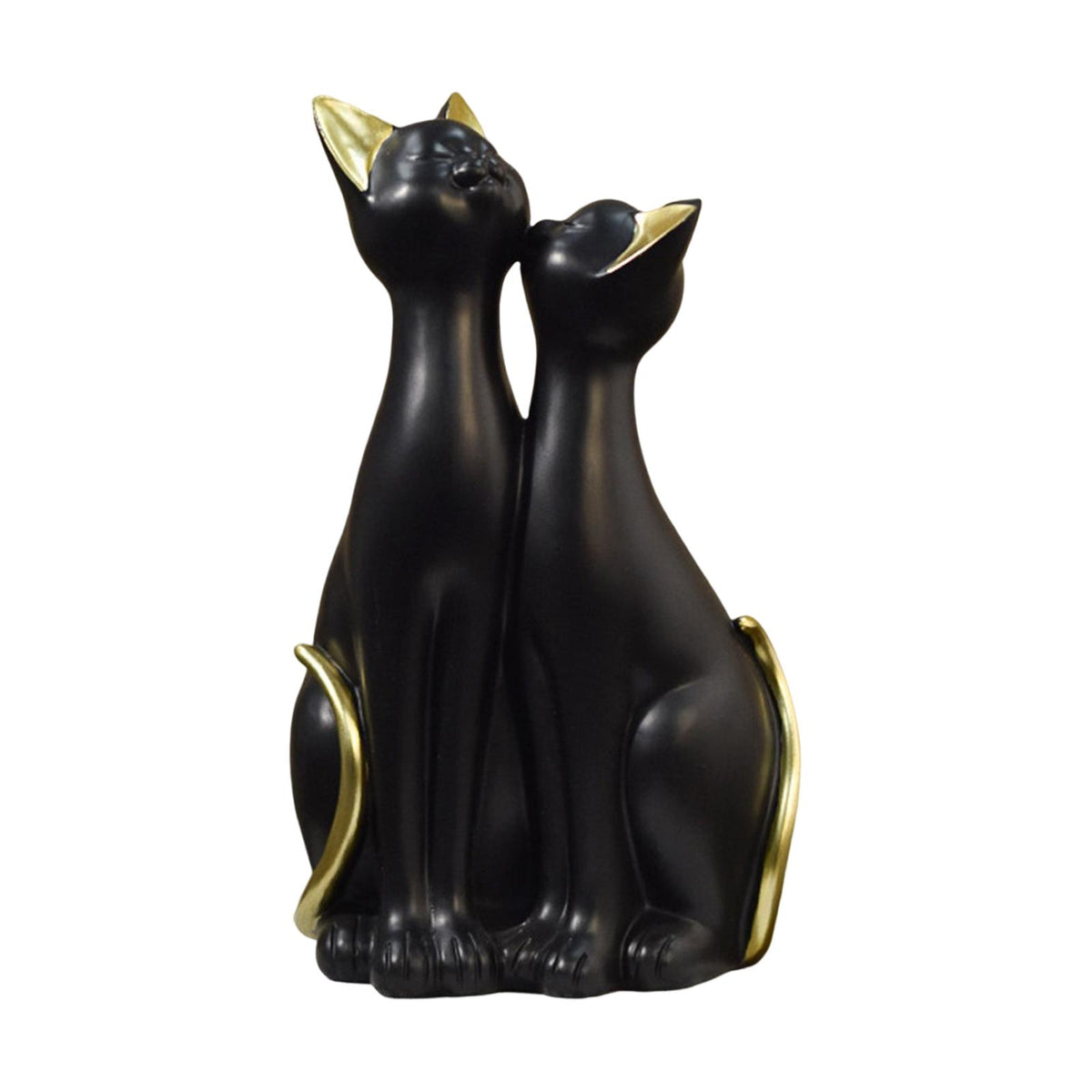 Maxbell Maxbell Couple Cat Statues Animals Sculpture Desktop Kitty Figures Resin Figurines Black