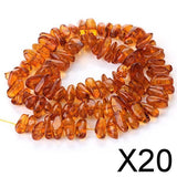 20x7x13mm Honey Brown Synthetic Amber Irregular Chip Gemstone Loose Beads 16 inch