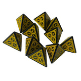 Maxbell 3x10 Pieces Acrylic D4 Dices Polyhedral Dices Set for Card Games Math Teaching Yellow
