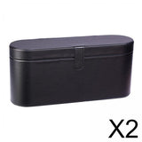Maxbell 2Pcs PU Leather Hair Dryer Storage Box HD01 Fits Accessories Organizer Black