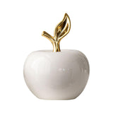 Maxbell Ceramic Apples Figurine Tabletop Apples Statue for Office Living Room Entryway Large White