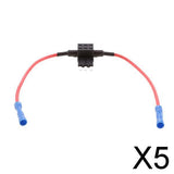 Maxbell 5xInline 3-Pin Micro Blade Fuse Tap Holder Block Wire Cable Connector
