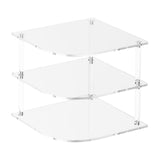 Maxbell Acrylic Corner Shelf Versatile Plate Storage Rack for Kitchen Counter Pantry