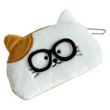 Maxbell Plush Pencil Case Stationery Supplies Makeup Pouch for Teens Children Office Brown Ear Cat