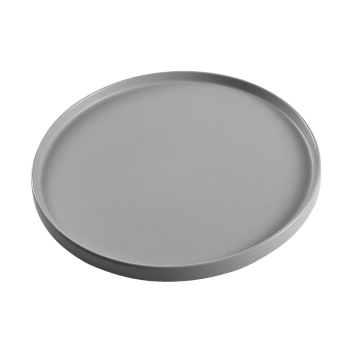 Maxbell 13.62inch Round Serving Tray Tableware Cup Holder for Bar Buffet Dining Room Gray