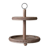 Maxbell Cupcake Stand Tableware Wooden Wood Dessert Stand for Gatherings Home Garden grey