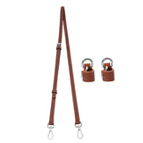 Maxbell Purse Strap PU Leather Bag Strap for Shoulder Handbags Cross Body Bag Clutch Width 1.2cm Brown Silver Buckle