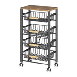 Maxbell 5 Tier Rolling Utility Cart Storage Shelves for Bathroom Garage Laundry Room