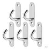 Maxbell 10pcs M5 Wall Hook Hanger Stainless Steel Pad Eye Plate for Yoga Swing Boat