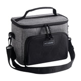 Maxbell Insulated Lunch Bag Oxford Cloth Reusable Organizer for Camping Fishing Work Gray