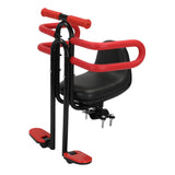 Maxbell Child Bike Seat Heavy Duty Carbon Steel for Electric Bike Padded Sponge Seat Black with Handlebar