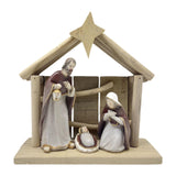 Maxbell Christmas Manger Nativity Craft Holy Family Figurine for Cabinets Shelf Home